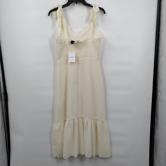 Forever 21 Sweetheart Tie-Strap Midi Dress Cream, Medium - Picture 5 of 12